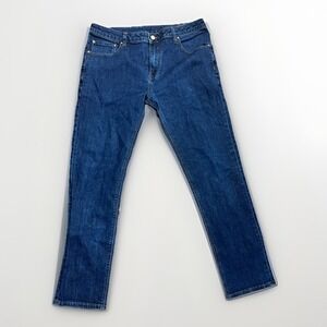 ASOS Men's Blue Denim Jeans – Size 36x32 – Dark Wash Stretch Cotton